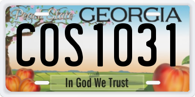 GA license plate COS1031