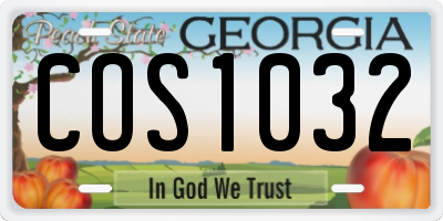 GA license plate COS1032
