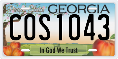 GA license plate COS1043