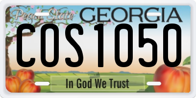 GA license plate COS1050
