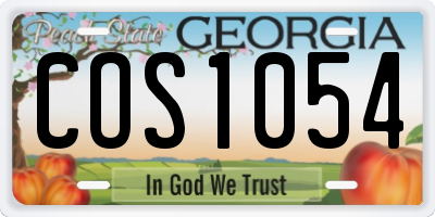 GA license plate COS1054