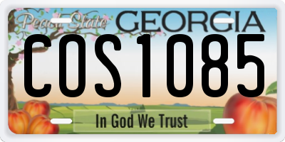 GA license plate COS1085