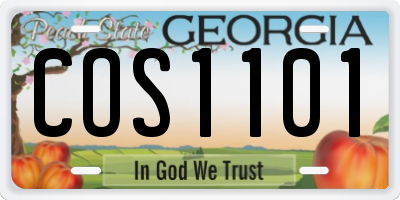 GA license plate COS1101