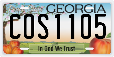 GA license plate COS1105