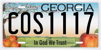 GA license plate COS1117