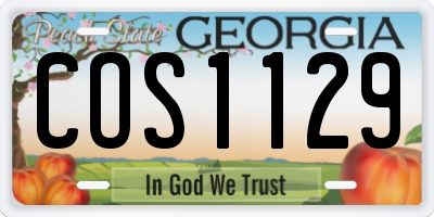 GA license plate COS1129