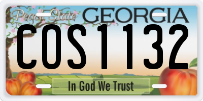 GA license plate COS1132