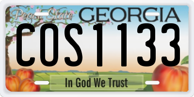 GA license plate COS1133