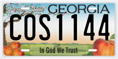 GA license plate COS1144