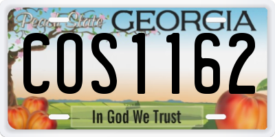 GA license plate COS1162