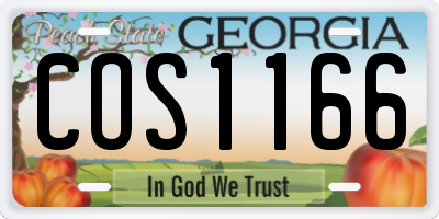 GA license plate COS1166