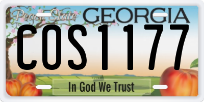 GA license plate COS1177