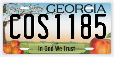 GA license plate COS1185