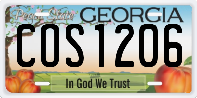 GA license plate COS1206