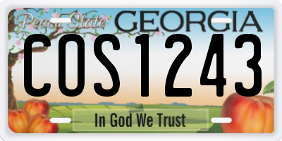 GA license plate COS1243