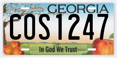 GA license plate COS1247