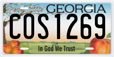 GA license plate COS1269