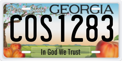 GA license plate COS1283