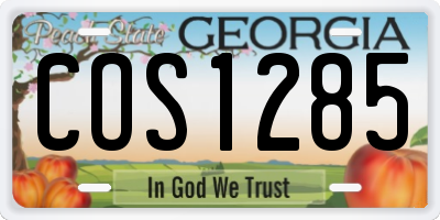 GA license plate COS1285