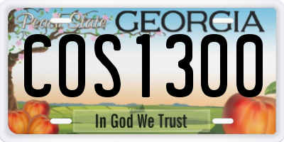 GA license plate COS1300