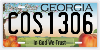 GA license plate COS1306