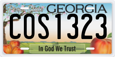 GA license plate COS1323