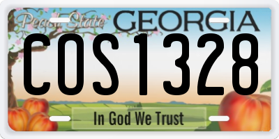GA license plate COS1328