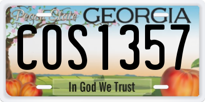 GA license plate COS1357
