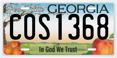GA license plate COS1368