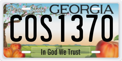 GA license plate COS1370