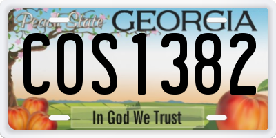 GA license plate COS1382