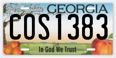 GA license plate COS1383