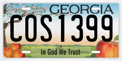 GA license plate COS1399
