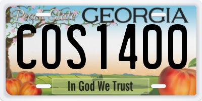 GA license plate COS1400