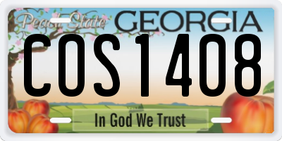 GA license plate COS1408