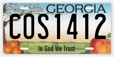 GA license plate COS1412