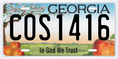 GA license plate COS1416