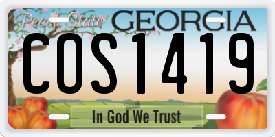 GA license plate COS1419