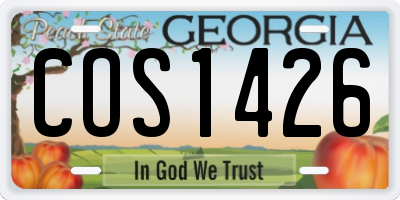 GA license plate COS1426