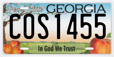 GA license plate COS1455