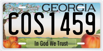 GA license plate COS1459