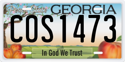 GA license plate COS1473