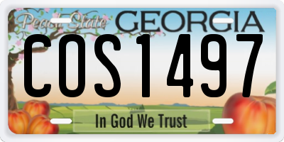 GA license plate COS1497