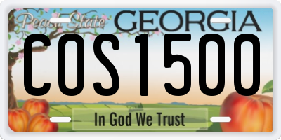 GA license plate COS1500