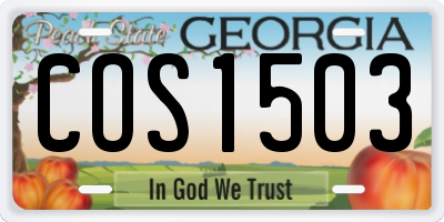 GA license plate COS1503