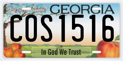 GA license plate COS1516