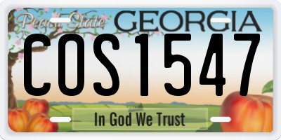 GA license plate COS1547