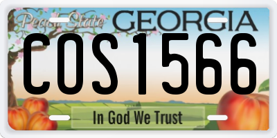 GA license plate COS1566