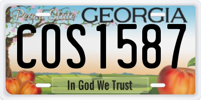 GA license plate COS1587