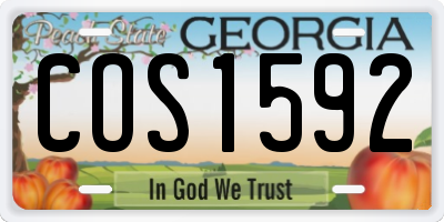 GA license plate COS1592
